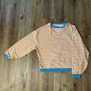 Free People Oversized Striped Crewneck